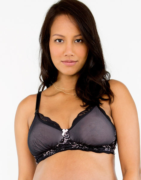 Plunge Maternity and Nursing Bra with Mehs Inserts black order