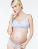 Belabumbum Tallulah Lace Maternity & Nursing Bra in color Pastel Lilac and shape bralette