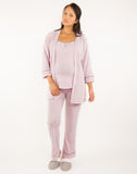 Belabumbum Lounge Chic PJ & Robe Set Nursing PJ & robe set in color Pink Marl and shape pj