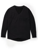 Belabumbum Surplice Sweatshirt Maternity & Nursing Athleisure in color Jet Black and shape sweatshirt