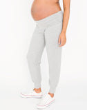 Belabumbum Foldover Jogger Maternity Athleisure Pant in color Gray Marl and shape jogger