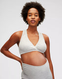 Belabumbum Luxe Sleep Bra Maternity & Nursing Bra in color Gray Marl and shape bralette