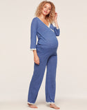 Belabumbum Lacey PJ Set Maternity & Nursing in color Chambray Marl and shape pj