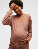 Belabumbum Anytime Sweatshirt Maternity & Nursing in color Cinnamon Marl and shape sweatshirt