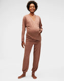 Belabumbum Anytime Pant Maternity Jogger in color Cinnamon Marl and shape pant