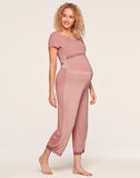 Belabumbum Aura Cropped Pant Lounge Pant in color Mellow Rose and shape pant