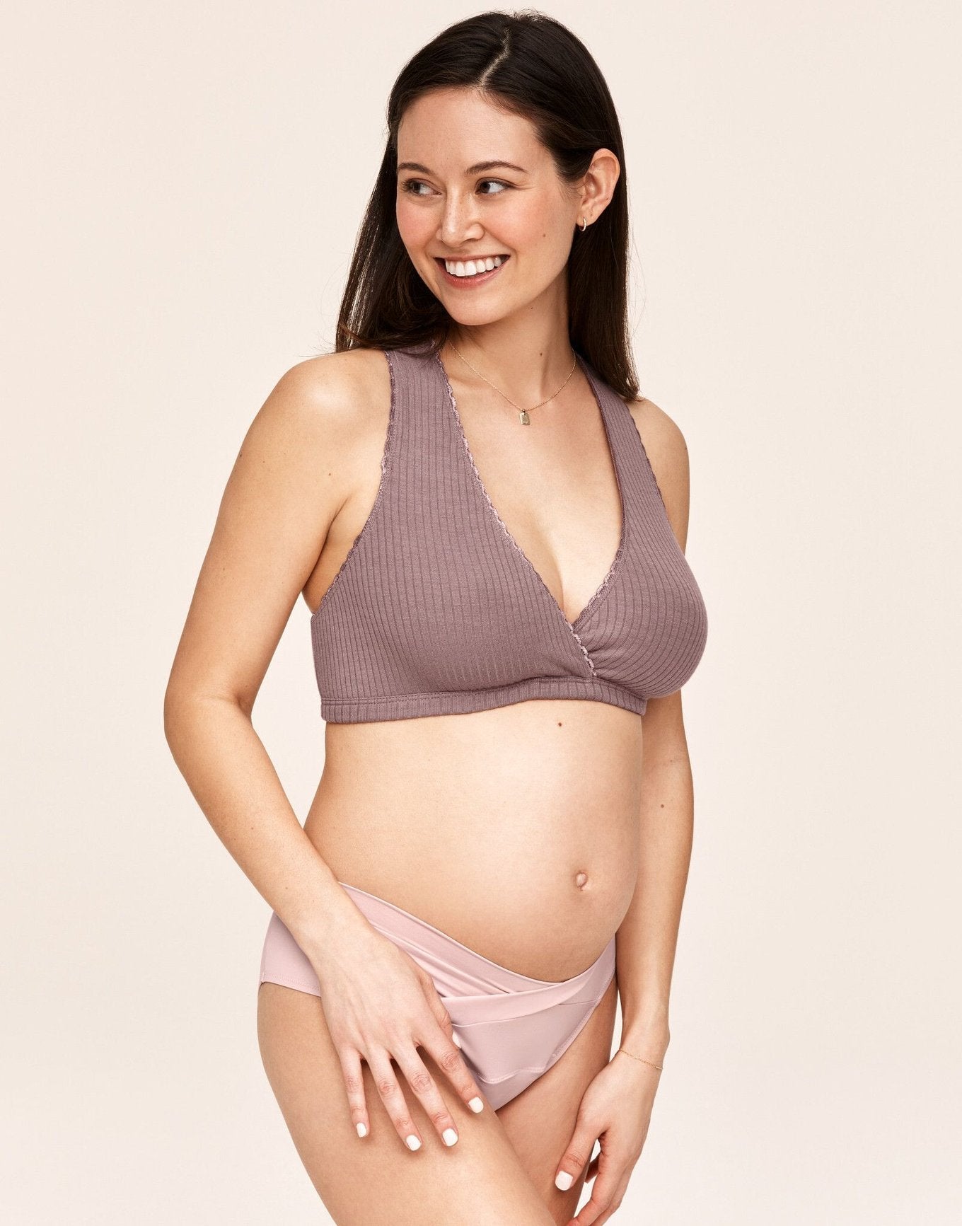 Seamless Rib Knit Maternity And Nursing Bra Pink Lady X Large | Motherhood  Maternity