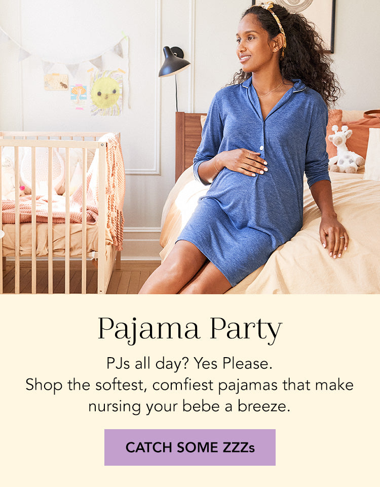 Our super soft and comfy maternity pajamas are great for nursing newborn babies or for pregnant moms to be.