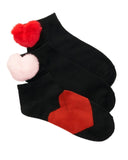 Adore Me Messina Ankle Socks 3-Pack in color Jet Black and shape socks