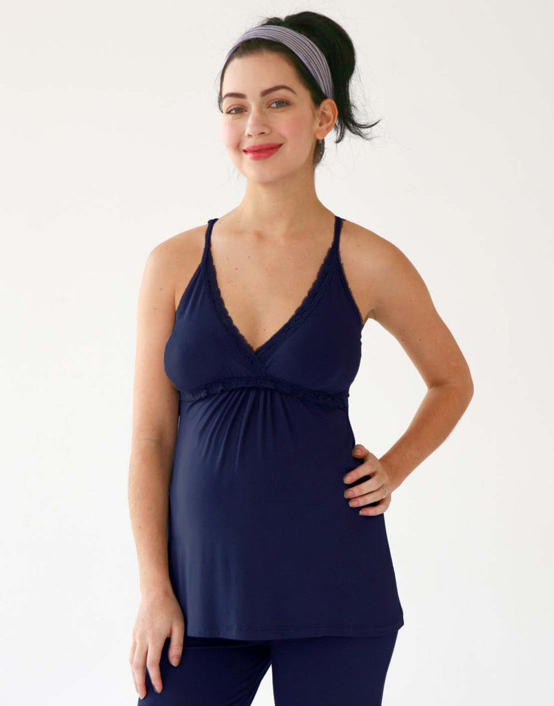 Belabumbum Before & After Cami in color Navy and shape babydoll