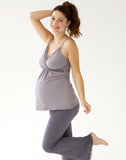 Belabumbum Before & After Cami in color Grey/Lilac Stripe and shape babydoll