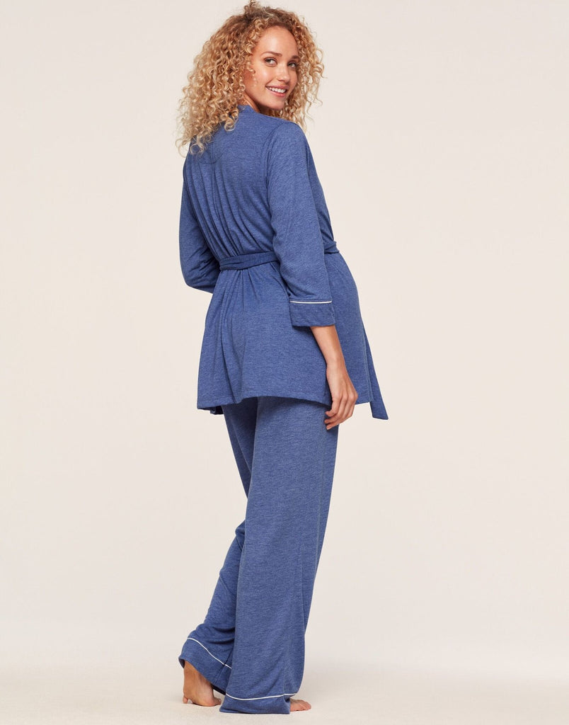 3-Piece Loungewear/Sleepwear Set - Maternity Robe + Pajama Set