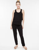 Belabumbum Relaxed Lounge Pant in color Jet Black and shape pant