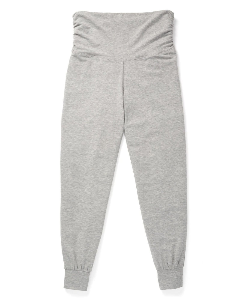 Belabumbum Foldover Jogger Maternity Athleisure Pant in color Gray Marl and shape jogger