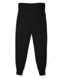 Belabumbum Foldover Jogger Maternity Athleisure Pant in color Jet Black and shape jogger