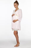 Belabumbum Lotus Kimono Robe Maternity & Nursing in color Pink/Pearl and shape robe