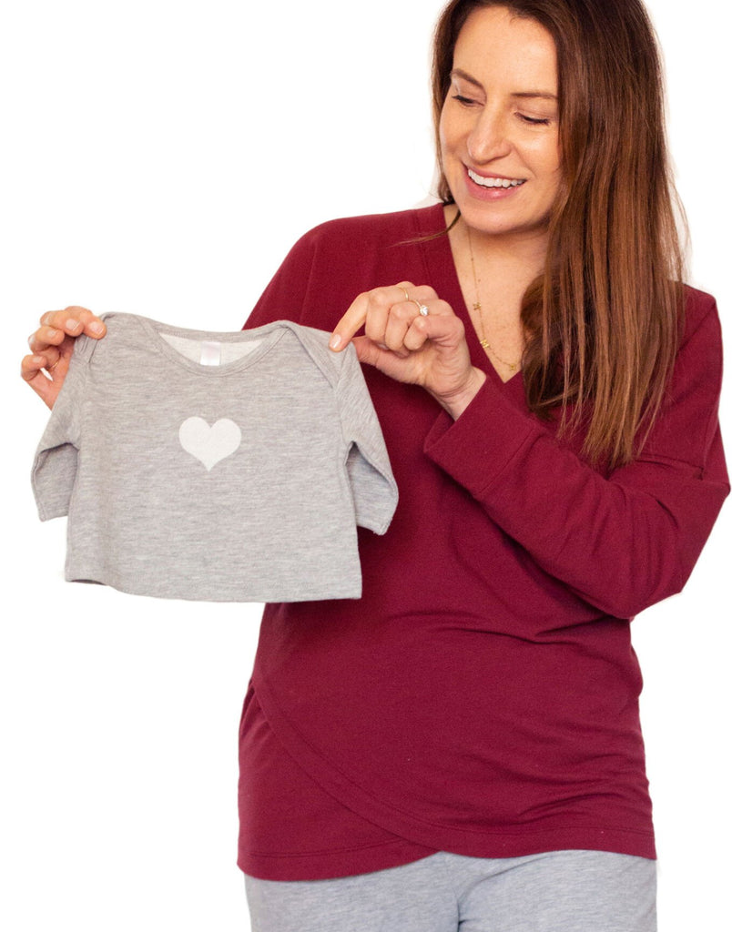Belabumbum Baby Sweatshirt in color Gray Marl and shape outfit