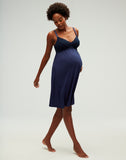 Belabumbum Tallulah Nightie Maternity & Nursing in color Navy and shape slip