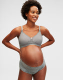 Belabumbum Tallulah Mesh Maternity & Nursing Bra in color Pewter and shape full coverage