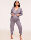 Belabumbum Anytime Pant Maternity Jogger in color Plum Marl and shape pant