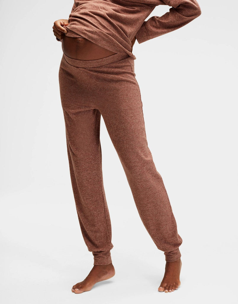 Belabumbum Anytime Pant Maternity Jogger in color Cinnamon Marl and shape pant