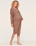 Belabumbum Anytime Dress Maternity & Nursing in color Cinnamon Marl and shape sleepshirt