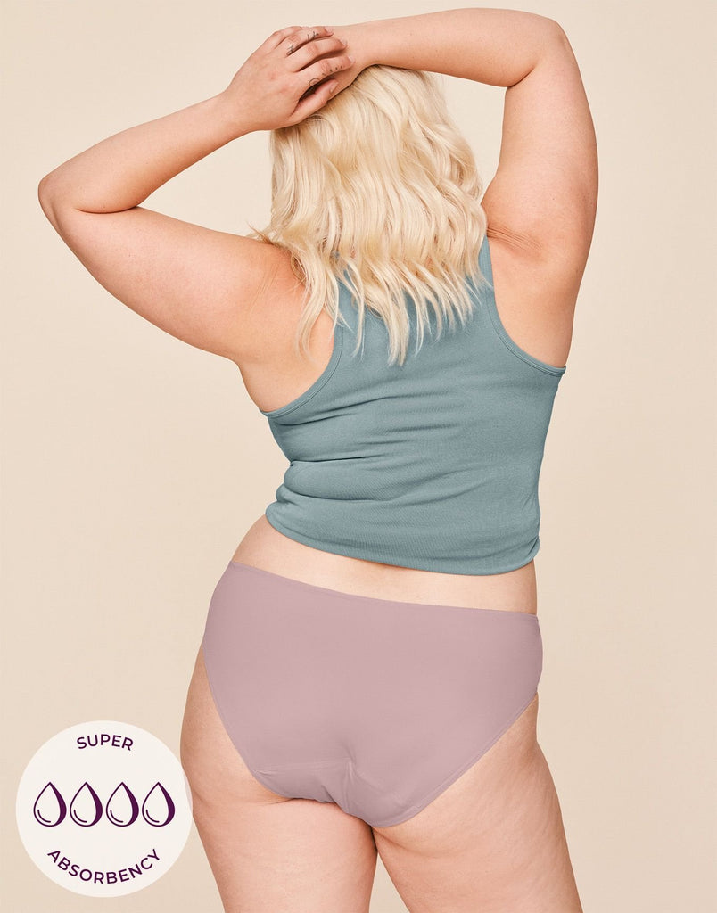 Belabumbum Mama Low-Rise Maternity & Postpartum  Absorbent Panty in color Pale Mauve and shape bikini