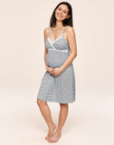 Belabumbum Ashley Nightie Maternity & Nursing Slip in color Gray/White Stripe and shape slip