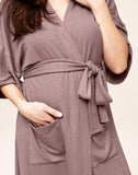 Belabumbum Anytime Kimono Maternity Kimono in color Woodrose and shape cardigan