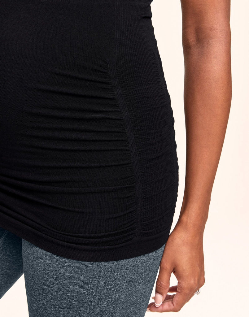 Belabumbum Essential Bamboo Nursing Cami Eco Friendly Maternity Top in color Black and shape tank