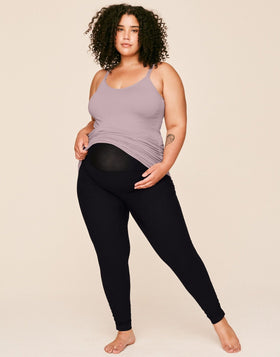 Belabumbum Essential Maternity Legging Pregnancy & Postpartum Pant in color Black and shape legging