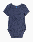 Outlines Kids Finley in color Blue Geo and shape onesie