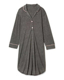 Belabumbum Lounge Chic Nightshirt Maternity & Nursing Button Down in color Dark Gray Marl and shape sleepshirt