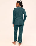 Belabumbum Lounge Chic Classic Pajama Maternity & Nursing PJ in color Pine and shape pj