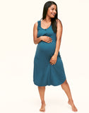Belabumbum Colette Maternity & Nursing Dress Maternity & Nursing in color Indian Teal and shape sleepshirt